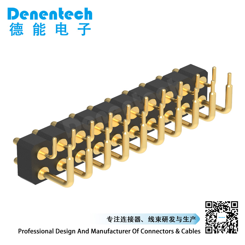 Denentech工厂直销3.00MM弹簧针H2.5双排公座90度